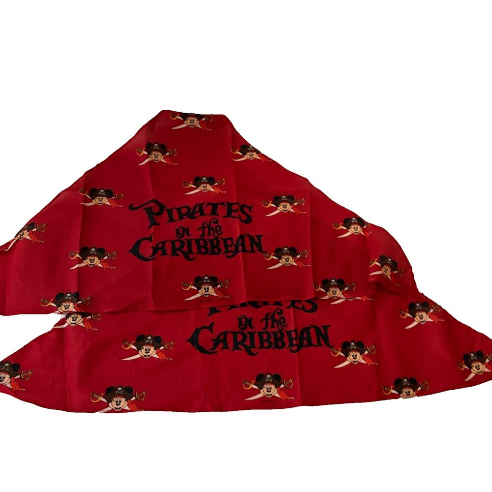 Disney Cruise Line Pirates of the Caribbean Bandana Set of 2 Red Mickey Mouse